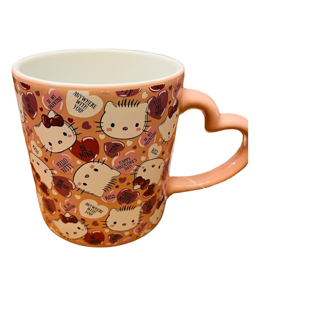 Hello Kitty Valentines Mug with Heart  Shaped Handle